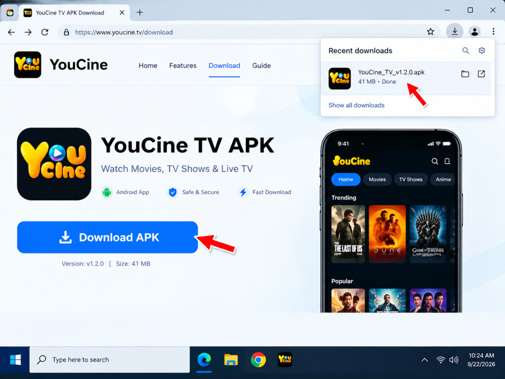 Install YouCine TV APK on PC