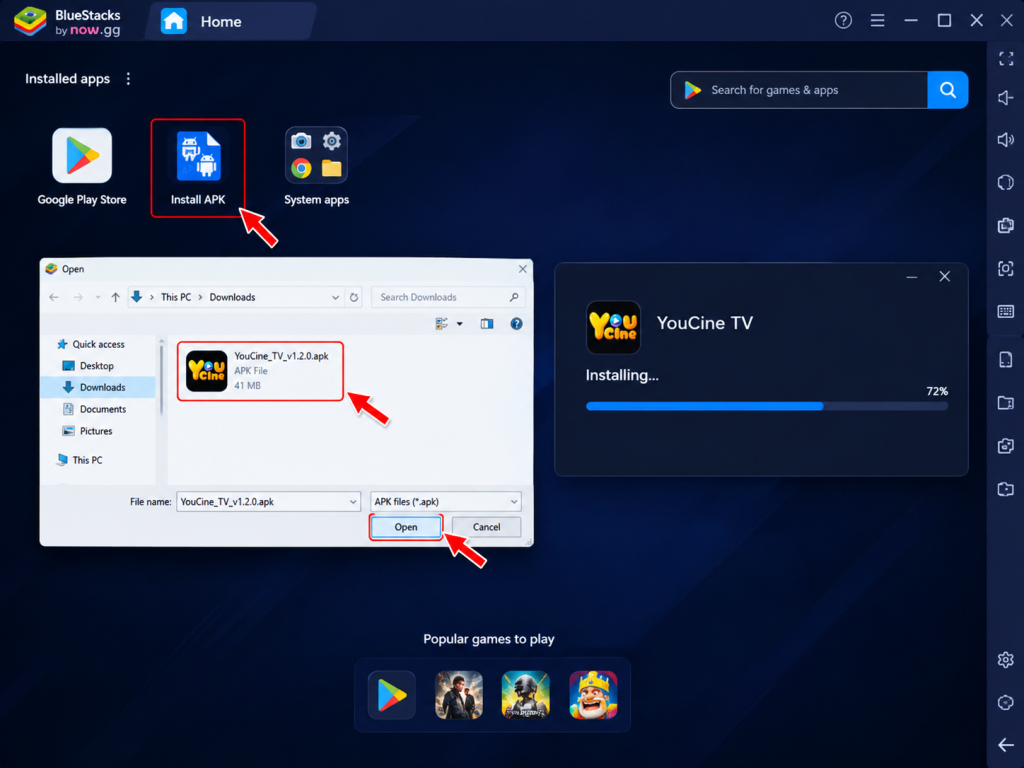 Install YouCine TV APK on PC